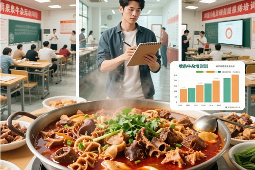 在不同的喷泉牛杂培训机构实地考察