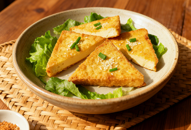 脆皮三角豆腐