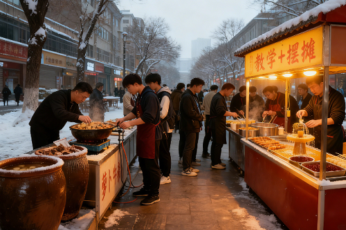 特色小吃摆摊培训场景