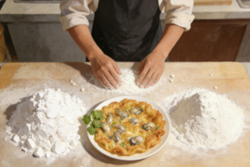 做蚝烙是用淀粉还是面粉