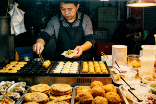 摆摊卖特色小吃